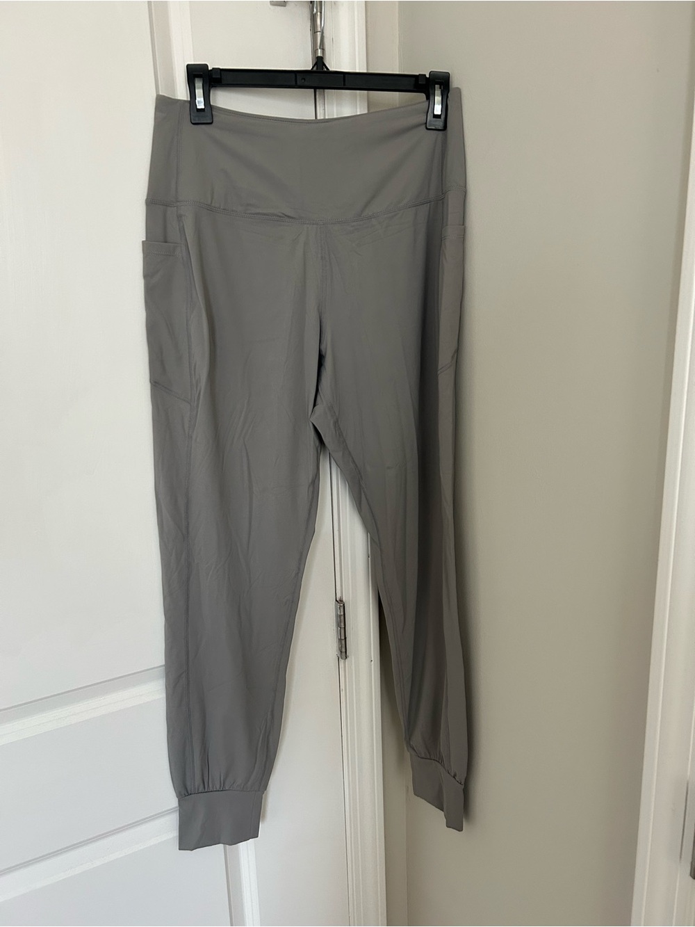 VIDA Light Gray High-Rise Track Joggers